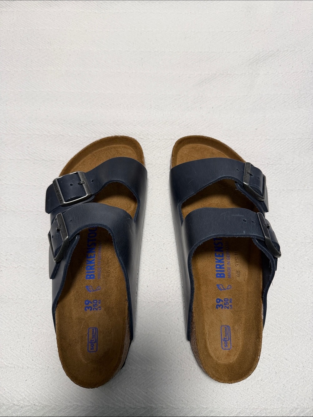 Birkenstock Women’s Two-Strap Navy Sandals with Adjustable Buckles…NEW!!